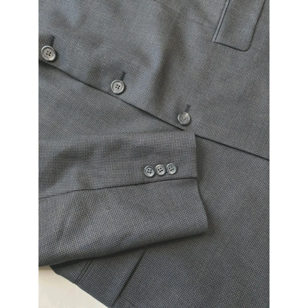 Hickey Freeman Mens Wool Sports Coat 42L Blue Beige Made in USA 3 Button M502